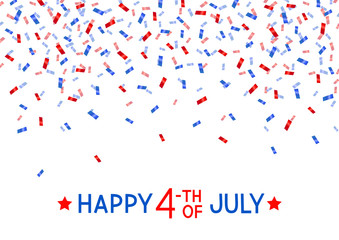 Independence day greeting card with color confetti