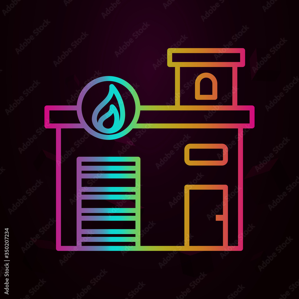 Poster fire station, firefighter nolan icon simple thin line, outline vector of firefighter icons for ui an