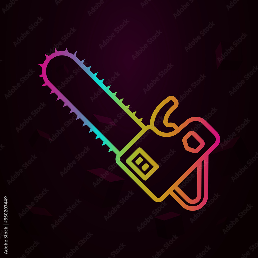 Poster chainsaw, firefighter nolan icon simple thin line, outline vector of firefighter icons for ui and ux