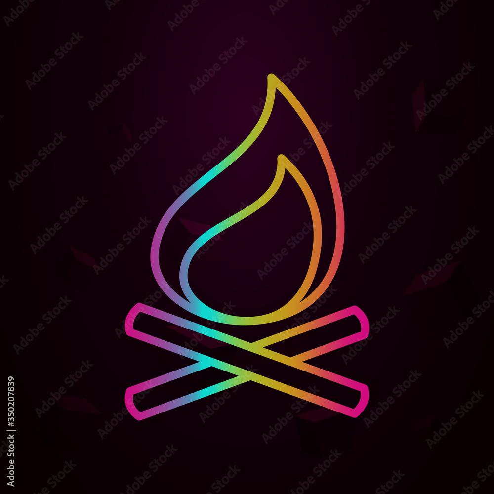 Poster bonfire, firefighter nolan icon simple thin line, outline vector of firefighter icons for ui and ux,