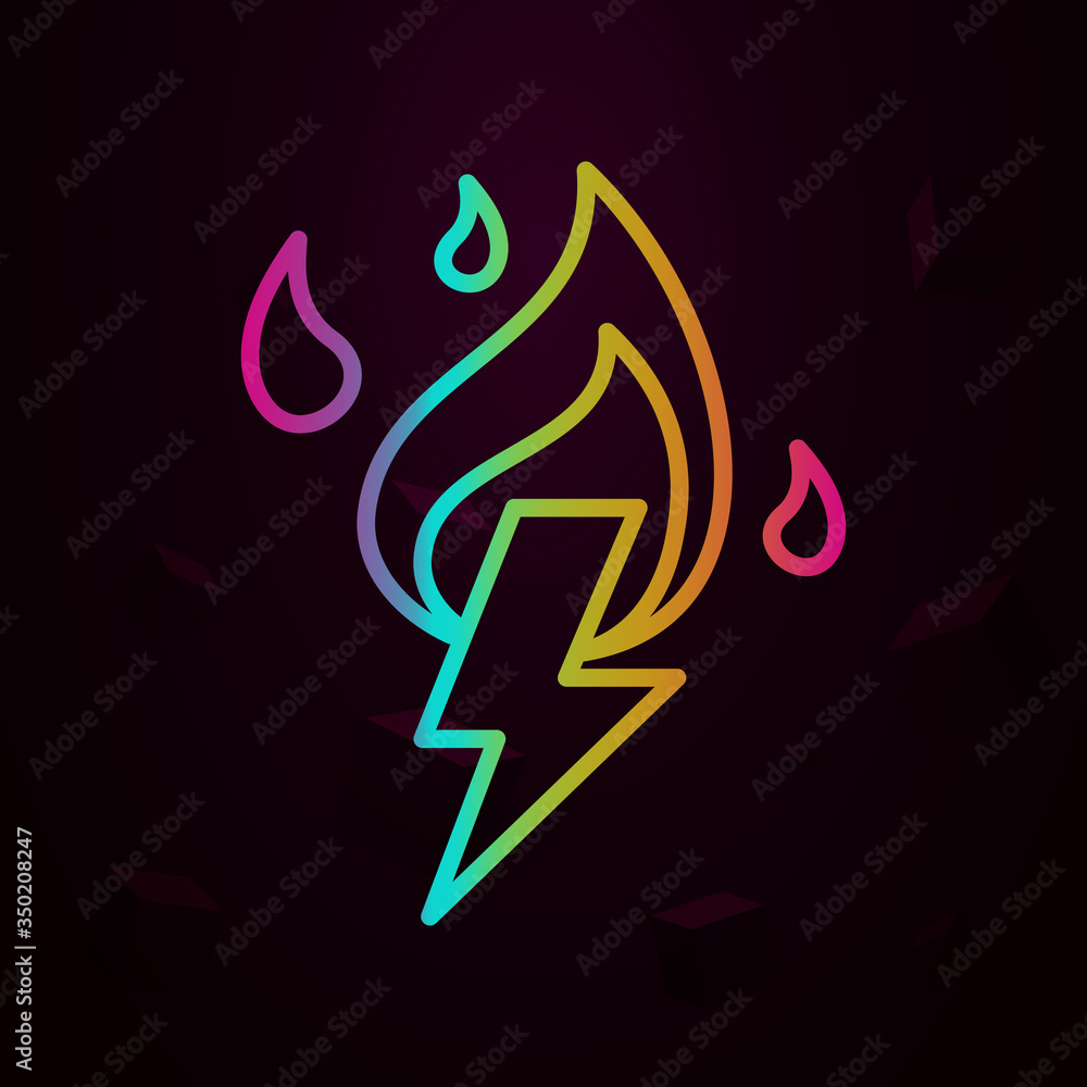Poster electric fire, firefighter nolan icon simple thin line, outline vector of firefighter icons for ui a