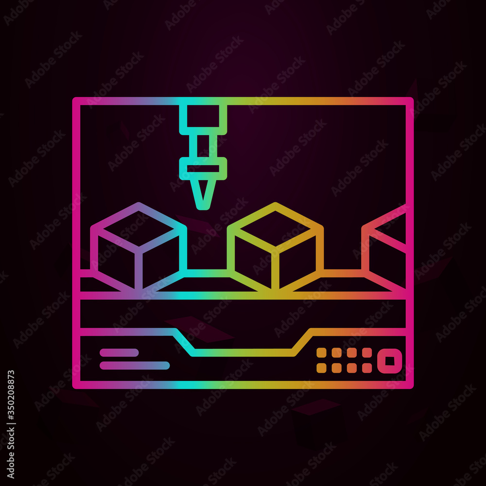 Poster 3d printing nolan icon simple thin line, outline vector of future business icons for ui and ux, webs