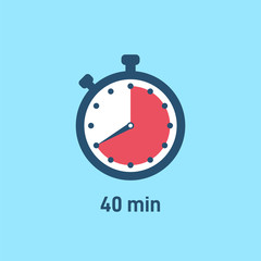 Set of sport stopwatch icons showing time