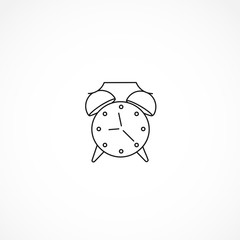 Alarm clock line icon. Alarm clock isolated line icon