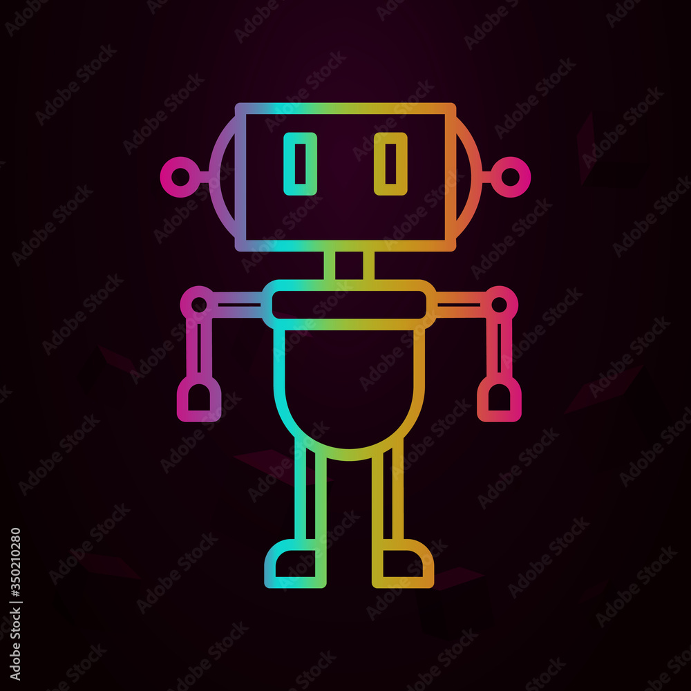 Poster robot nolan icon simple thin line, outline vector of future business icons for ui and ux, website or