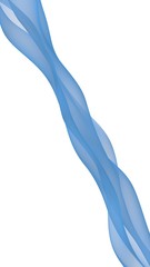 Abstract blue wave. Blue scarf. Bright blue ribbon on white background. Abstract smoke. Raster air background. Vertical image orientation. 3D illustration