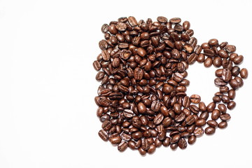 Coffee Beans isolated on white background.