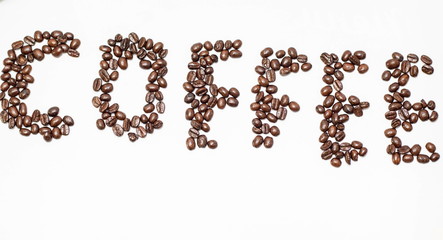 Coffee Beans isolated on white background.