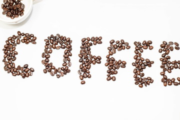 Coffee Beans isolated on white background.