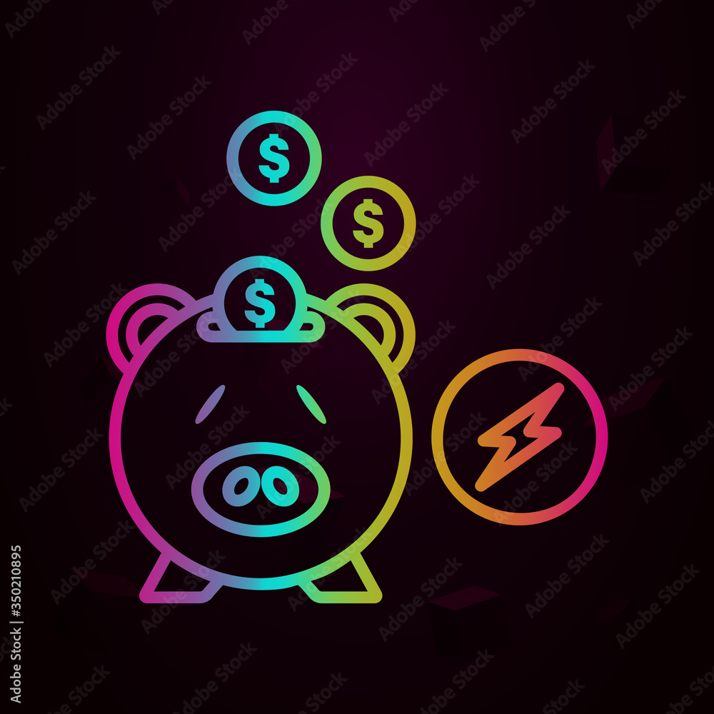 Poster piggy bag nolan icon simple thin line, outline vector of future business icons for ui and ux, websit