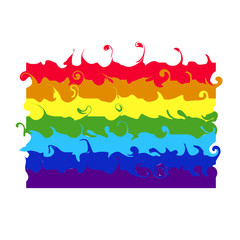 Gay Pride flag. Six-stripe version. Lgbt support Vector illustration