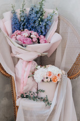 Beautiful spring bouquet tender flowers	