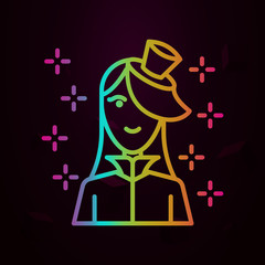 Halloween avatar people spooky woman costume nolan icon Simple thin line, outline vector of Halloween icons for ui and ux, website or mobile application