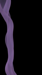 Obraz premium Abstract purple wave. Raster air background. Bright gray ribbon on dark background. Gray scarf. Abstract gray smoke. 3D illustration