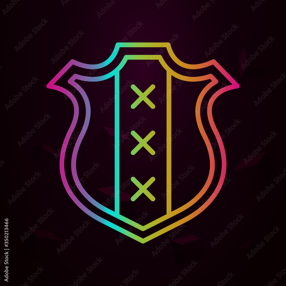 Poster shield, holland nolan icon simple thin line, outline vector of holland icons for ui and ux, website 