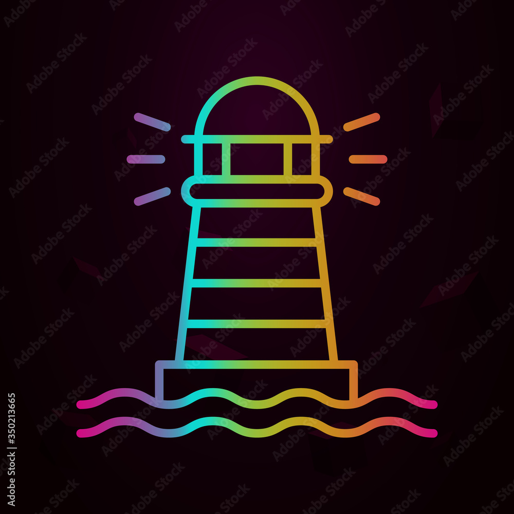 Poster lighthouse, holland nolan icon simple thin line, outline vector of holland icons for ui and ux, webs