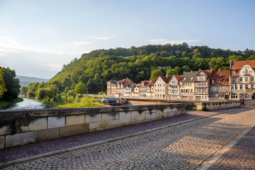 Fototapeta premium Häuser in Hannoversch Münden an der Werra