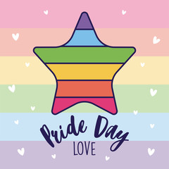 Fototapeta na wymiar Pride day love and lgtbi star vector design
