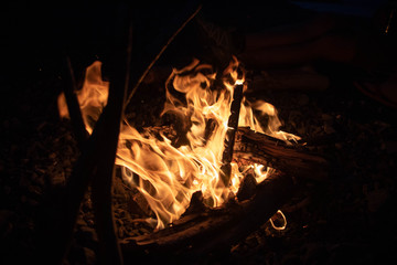 fire in the fireplace
