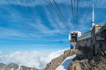 Cableway in Pic du Midi, France