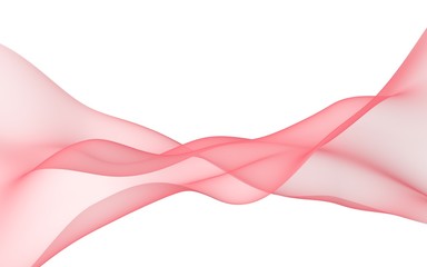 Abstract wave. Scarf. Bright ribbon on white background. Abstract smoke. Raster air background. 3D illustration