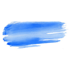 blue watercolor stroke on a white background
