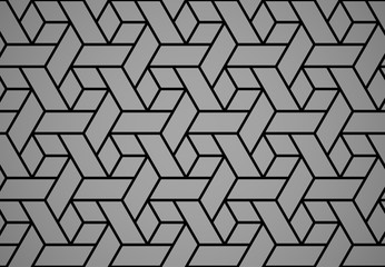 Das geometrische Muster mit Linien. Nahtloser Vektorhintergrund. Schwarze und graue Textur. Grafisches modernes Muster. Einfaches Gittergrafikdesign
