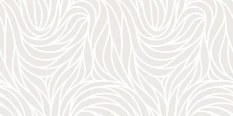 Foto op Canvas Elegant naadloos bloemenpatroon. Golvende vector abstracte achtergrond. Stijlvolle moderne monochrome lineaire textuur. © Oleksandra