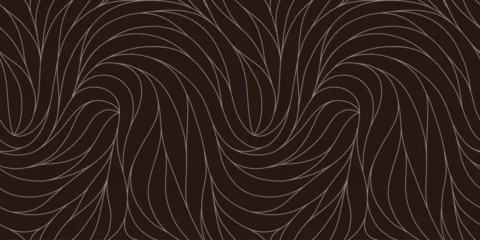Fototapeten Elegant seamless floral pattern. Wavy vector abstract background. Stylish modern monochrome linear texture. © Oleksandra