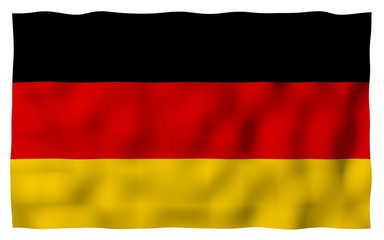 Flag of Germany. Wide format 3D illustration. State symbol of the Federal Republic of Germany. 3D rendering