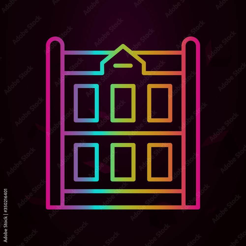 Poster building, holland nolan icon simple thin line, outline vector of holland icons for ui and ux, websit