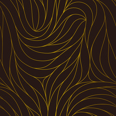 Elegant naadloos bloemenpatroon. Golvende vector abstracte achtergrond. Stijlvolle moderne gouden lineaire textuur.