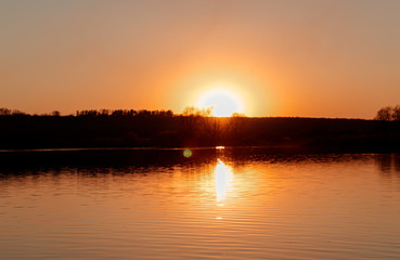 sunset over the river