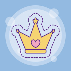 Crown with heart vector design
