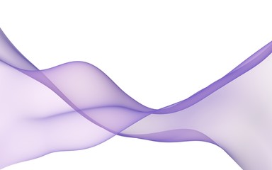 Abstract wave. Scarf. Bright ribbon on white background. Abstract smoke. Raster air background. 3D illustration