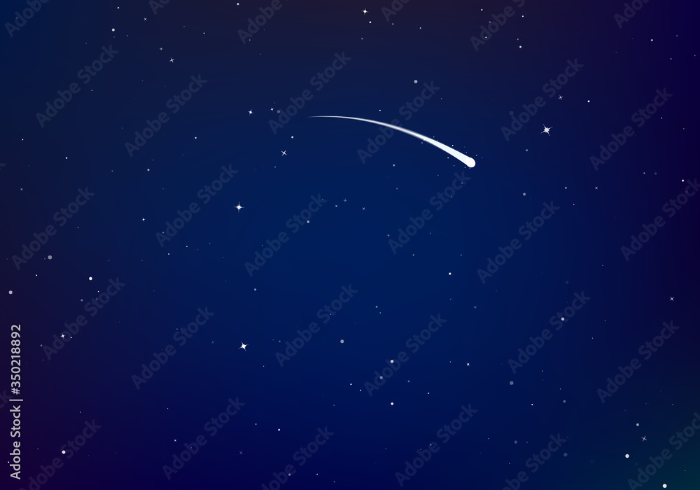 Wall mural starry sky with comet color background. infinity of universe. dark night sky. space with shiny stars