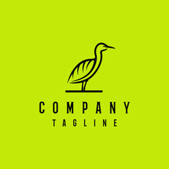 Cattle egret bird logo design. Awesome cattle egret bird silhoutte. A cattle egret bird logotype.