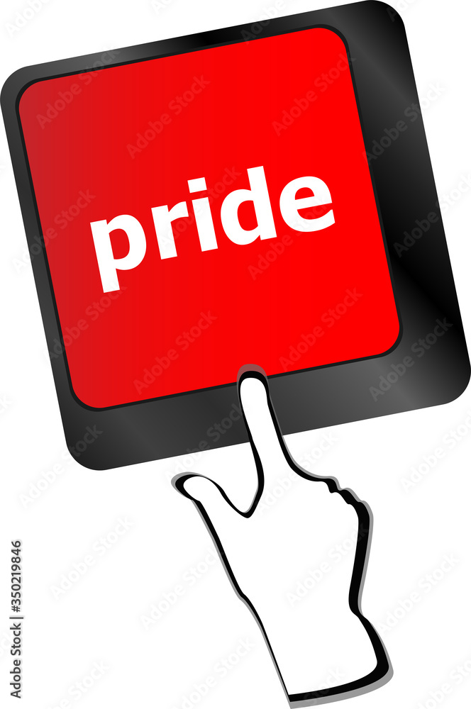 Aufkleber computer keyboard key with pride word