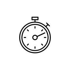 Stopwatch icon. Time and countdown, mark symbol. logo. Outline design editable stroke. For yuor design. Stock - Vector illustration.