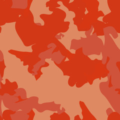 UFO camouflage of various shades of pink, orange and red colors