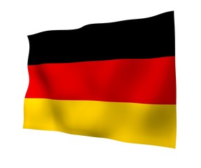 Flag of Germany. Wide format 3D illustration. State symbol of the Federal Republic of Germany. 3D rendering