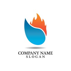 Water and Fire logo combination. Oil and gas industry logo template. Business Logo Template Design, Emblem, Design concept, Creative Symbol, Icon