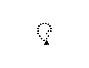 Prayer beads vector flat icon. Isolated prayer bead emoji illustration