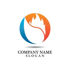 Obraz premium Water and Fire logo combination. Oil and gas industry logo template. Business Logo Template Design, Emblem, Design concept, Creative Symbol, Icon