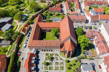 Dominikanerkloster in der Stadt Prenzlau aus der Luft fotografiert