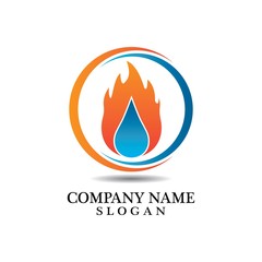 Water and Fire logo combination. Oil and gas industry logo template. Business Logo Template Design, Emblem, Design concept, Creative Symbol, Icon