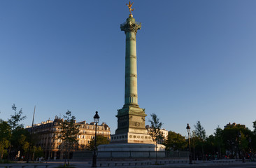 Fototapeta na wymiar The July Column on Bastille square in Paris, France.