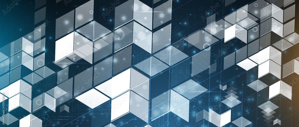 Poster technology data background, idea of global business solution