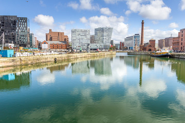 Fototapeta na wymiar View of the Albert Dock, Liverpool, UK