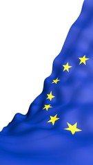 Slightly waving flag of the European Union isolated on white background, 3D rendering. Symbol of Europe. 3D illustration